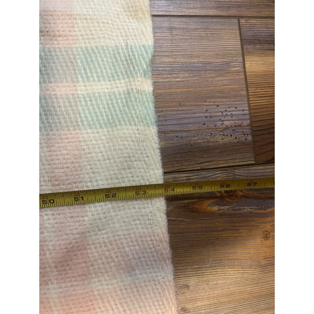 Plaid Blanket‎ 100% Acrylic Fringe Edge 54x56 Baby NEW NOS